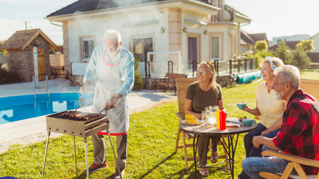 voisinage faisant un barbecue
